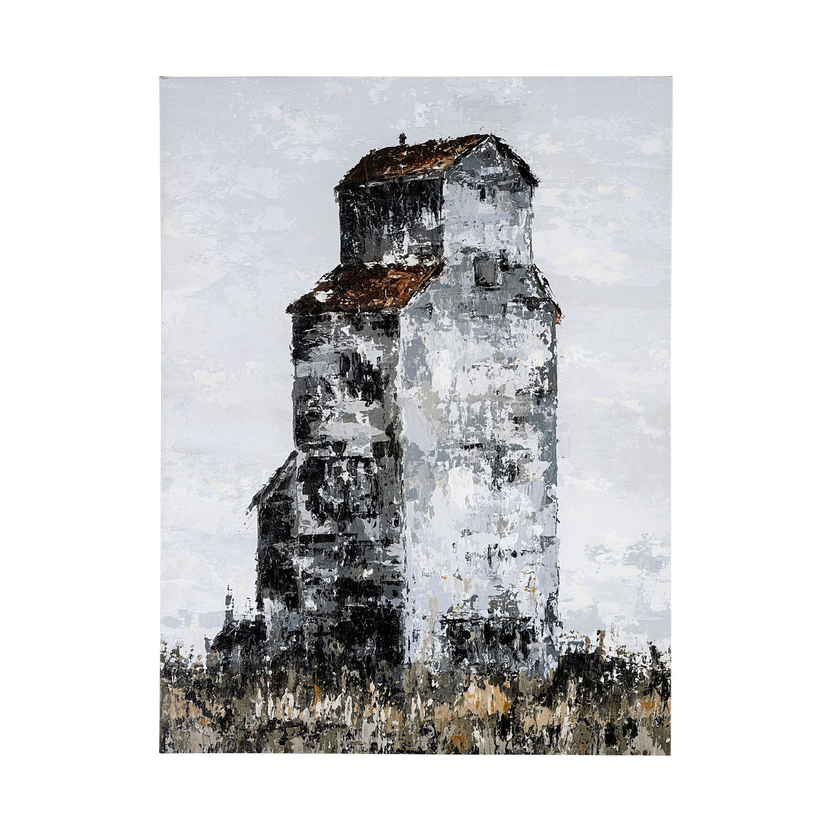 Abandoned Grain Elevator I by Mercana Studio a Hand Embellished Textured Canvas by Mercana at Eve Furniture