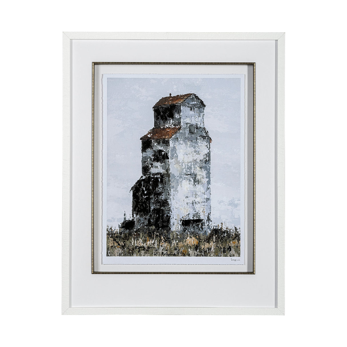 Abandoned Grain Elevator I by Mercana Studio Hand Embellished Framed Art Print Matted under Glass by Mercana at Eve Furniture
