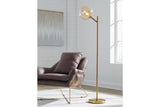 Abanson Amber/Gold Finish Floor Lamp by Ashley at Eve Furniture