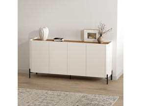 Abbey 66.9" Sideboard in Maple and Off White by Manhattan Comfort at Eve Furniture