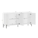 Abbey 66.9" Sideboard in White by Manhattan Comfort at Eve Furniture