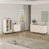 Abbey Accent Cabinet in Maple and Off White by Manhattan Comfort at Eve Furniture