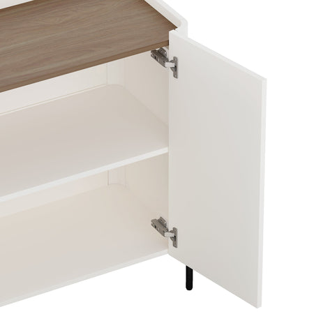 Abbey Accent Cabinet in Maple and Off White by Manhattan Comfort at Eve Furniture