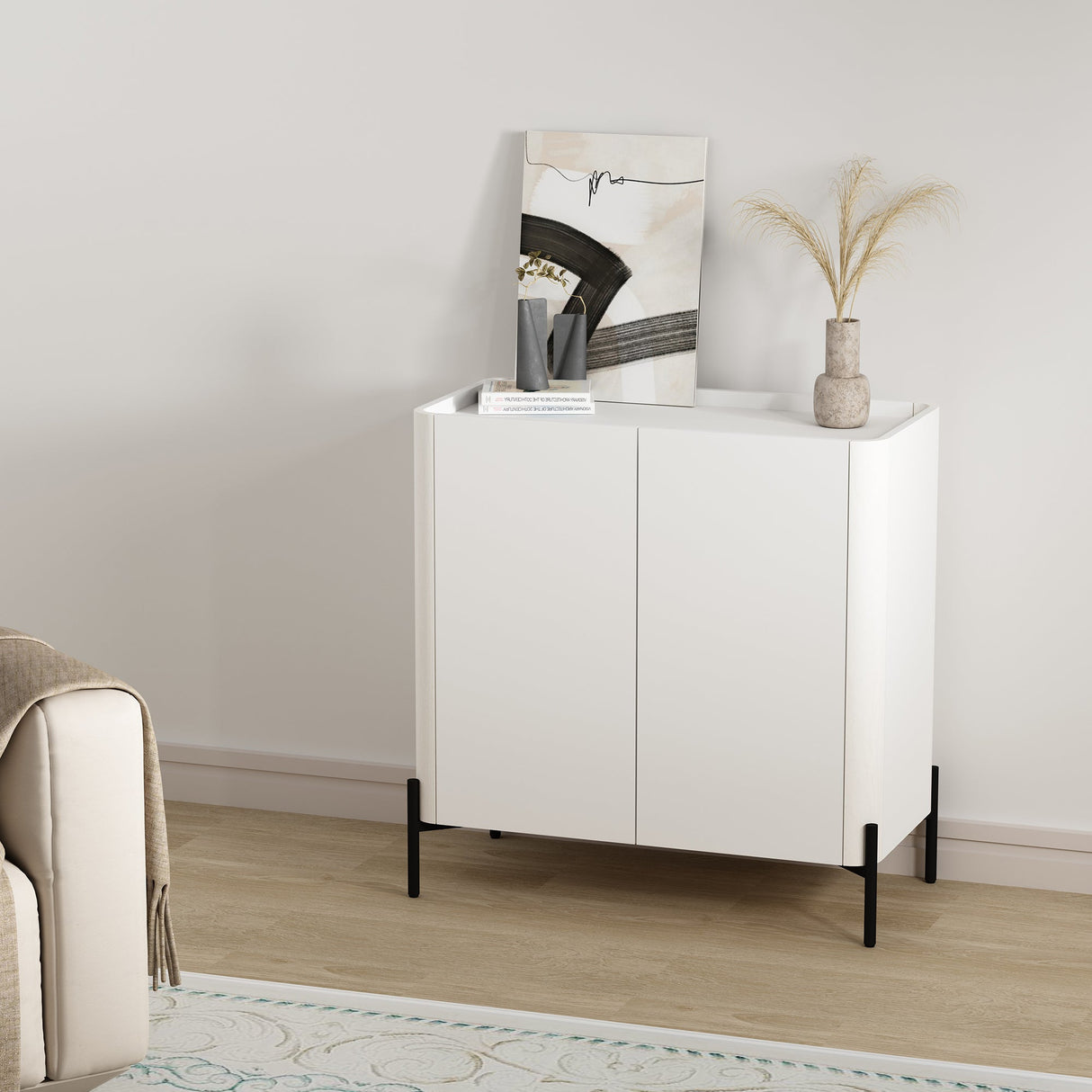 Abbey Accent Cabinet in White by Manhattan Comfort at Eve Furniture