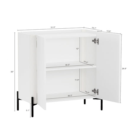 Abbey Accent Cabinet in White by Manhattan Comfort at Eve Furniture