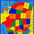 Abbey Contemporary US Map Area Rug by Furniture of America at Eve Furniture