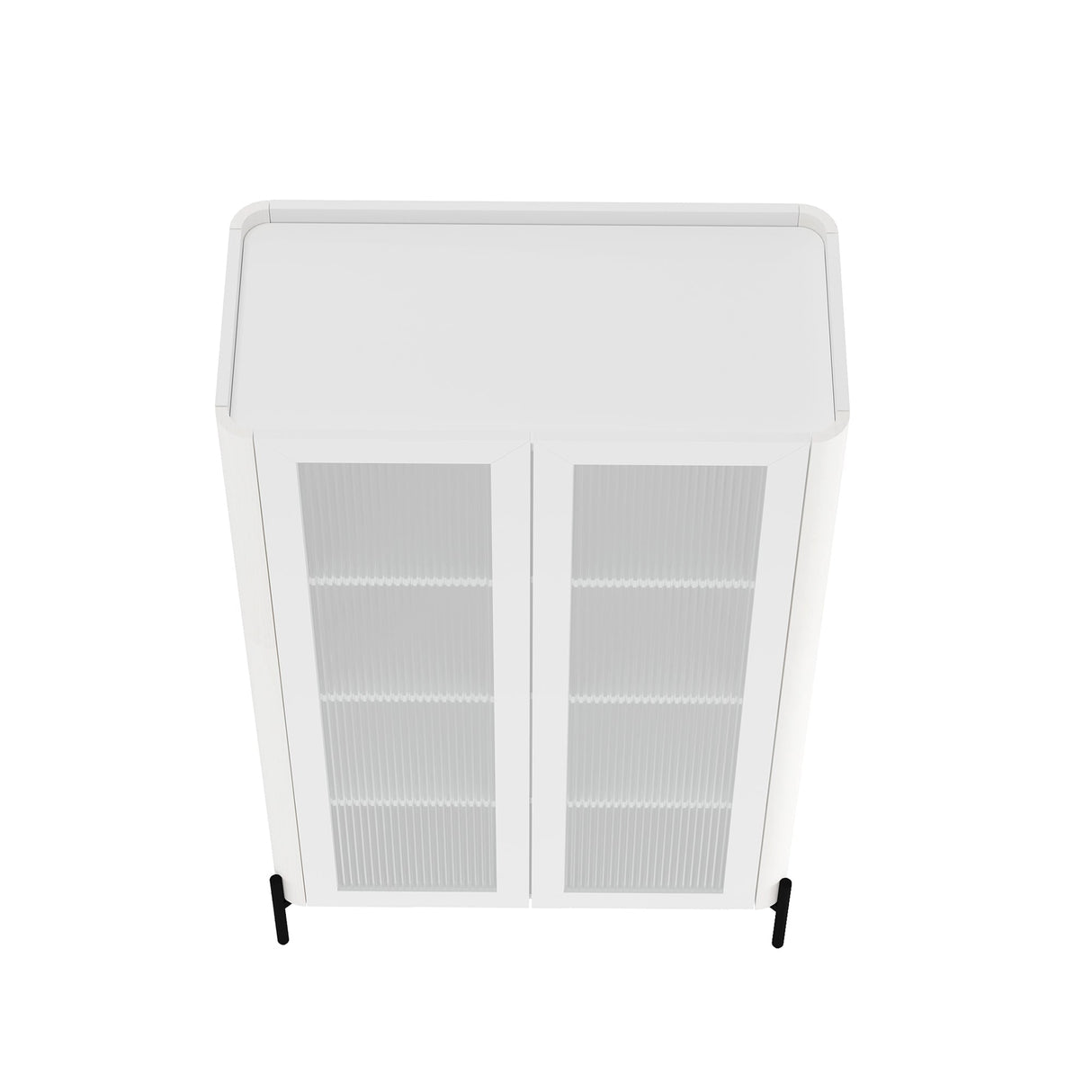 Abbey Décor Glass Cabinet in White by Manhattan Comfort at Eve Furniture