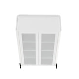 Abbey Décor Glass Cabinet in White by Manhattan Comfort at Eve Furniture