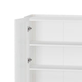 Abbey Décor Glass Cabinet in White by Manhattan Comfort at Eve Furniture