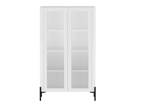 Abbey Décor Glass Cabinet in White by Manhattan Comfort at Eve Furniture
