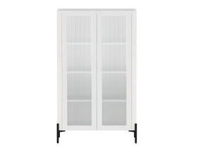 Abbey Décor Glass Cabinet in White by Manhattan Comfort at Eve Furniture