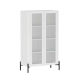 Abbey Décor Glass Cabinet in White (set of 2) by Manhattan Comfort at Eve Furniture