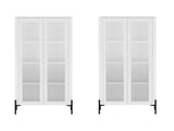 Abbey Décor Glass Cabinet in White (set of 2) by Manhattan Comfort at Eve Furniture