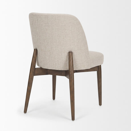 Abbie Curved Back Oatmeal Fabric Armless Dining Chair, Set of 2 by Mercana at Eve Furniture