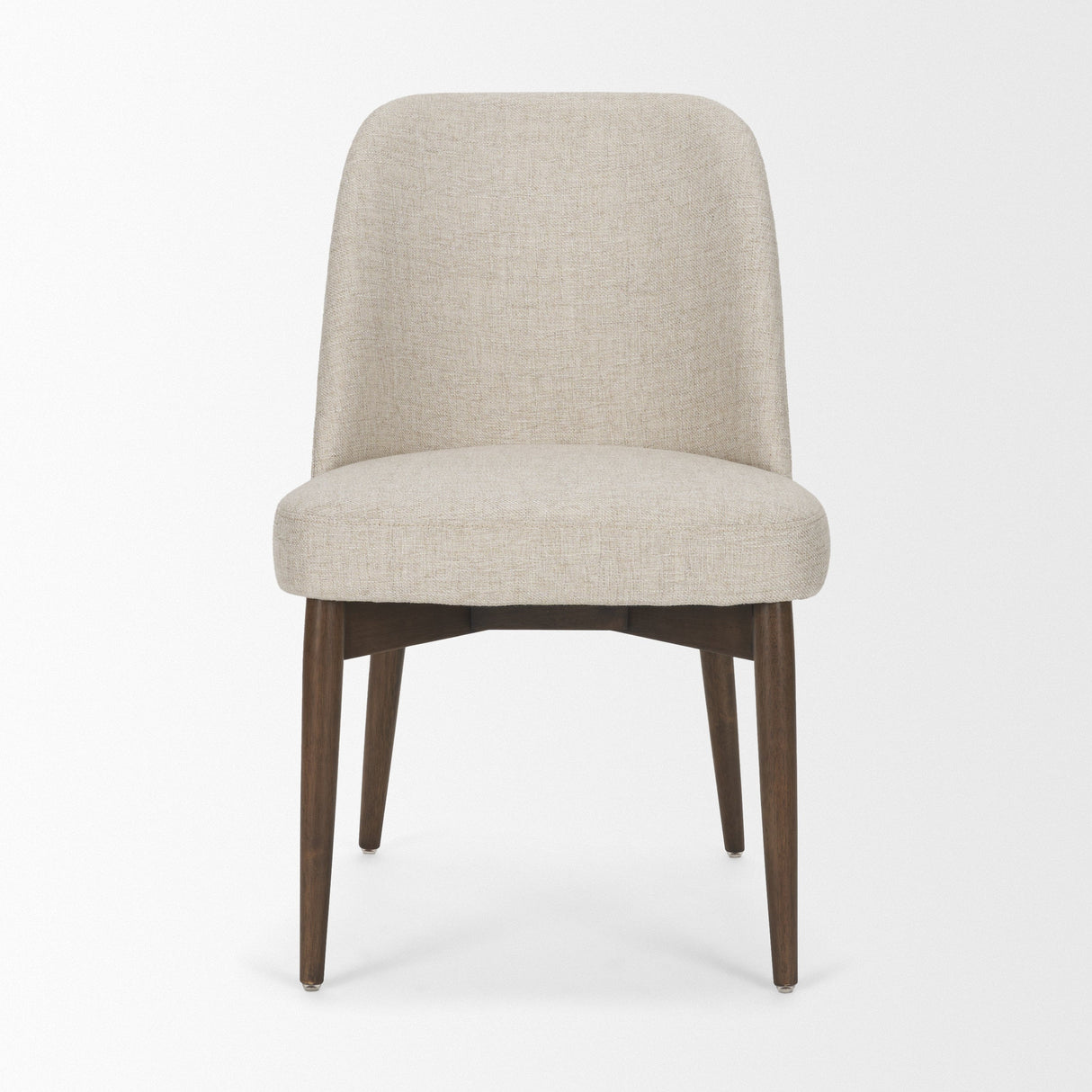 Abbie Curved Back Oatmeal Fabric Armless Dining Chair, Set of 2 by Mercana at Eve Furniture