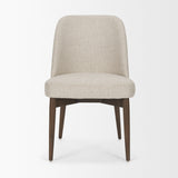 Abbie Curved Back Oatmeal Fabric Armless Dining Chair, Set of 2 by Mercana at Eve Furniture