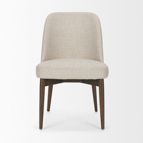 Abbie Curved Back Oatmeal Fabric Armless Dining Chair, Set of 2 by Mercana at Eve Furniture