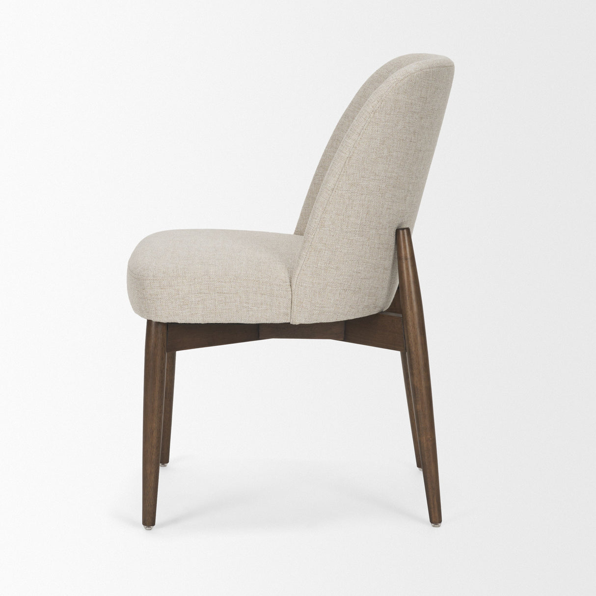 Abbie Curved Back Oatmeal Fabric Armless Dining Chair, Set of 2 by Mercana at Eve Furniture