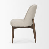 Abbie Curved Back Oatmeal Fabric Armless Dining Chair, Set of 2 by Mercana at Eve Furniture