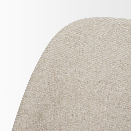 Abbie Curved Back Oatmeal Fabric Armless Dining Chair, Set of 2 by Mercana at Eve Furniture