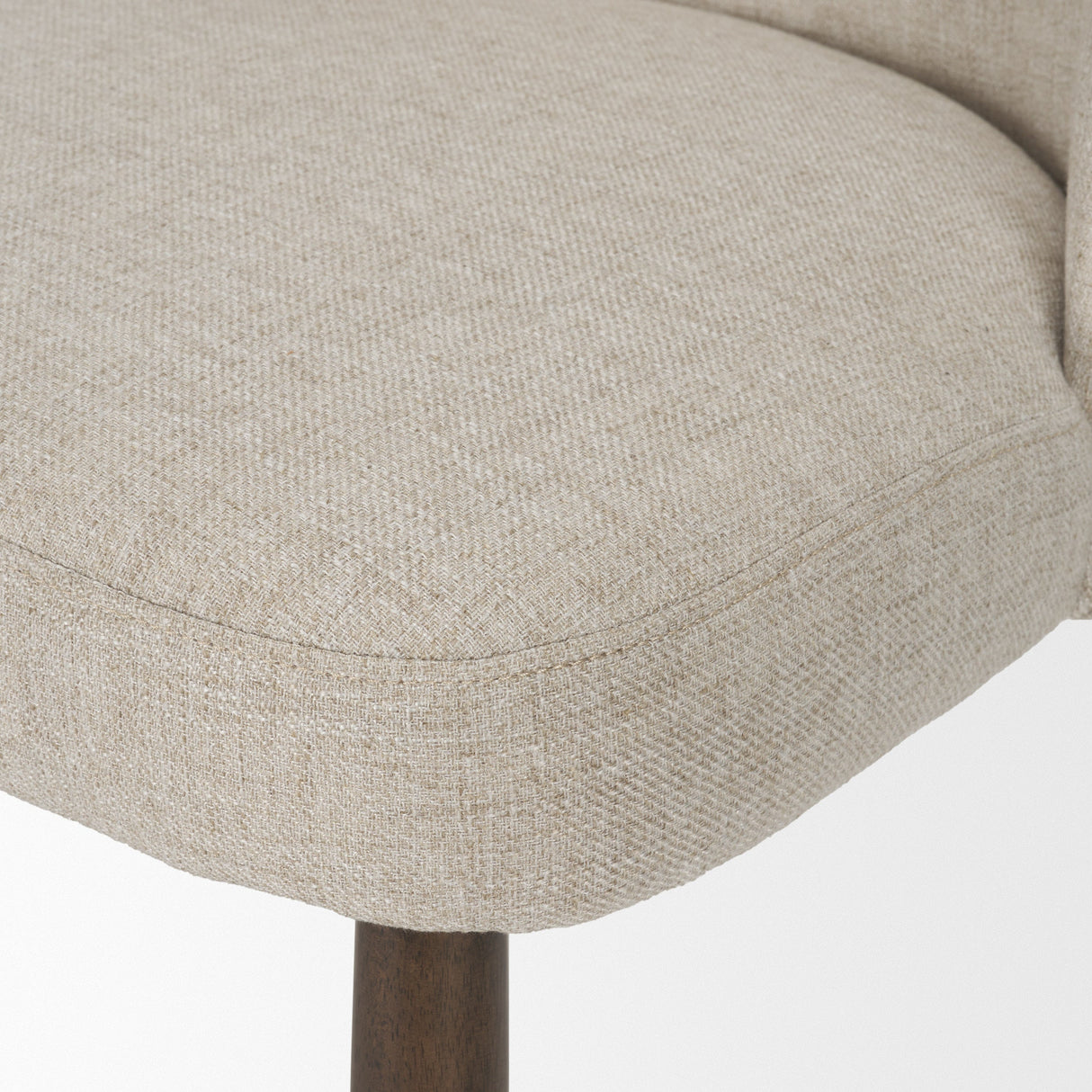 Abbie Curved Back Oatmeal Fabric Armless Dining Chair, Set of 2 by Mercana at Eve Furniture