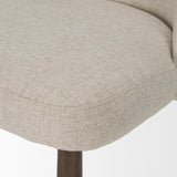 Abbie Curved Back Oatmeal Fabric Armless Dining Chair, Set of 2 by Mercana at Eve Furniture