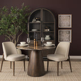 Abbie Curved Back Oatmeal Fabric Armless Dining Chair, Set of 2 by Mercana at Eve Furniture