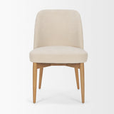 Abbie Curved Back Oatmeal Fabric Dining Side Chair, Set of 2 by Mercana at Eve Furniture