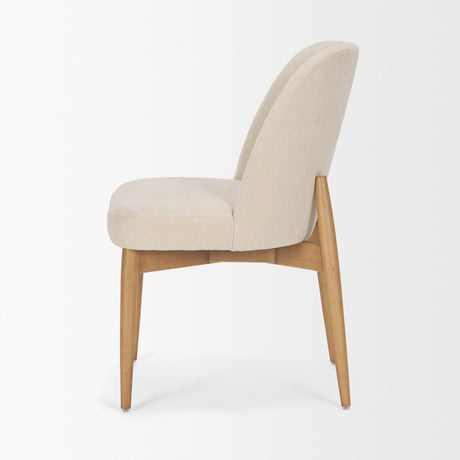 Abbie Curved Back Oatmeal Fabric Dining Side Chair, Set of 2 by Mercana at Eve Furniture