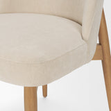 Abbie Curved Back Oatmeal Fabric Dining Side Chair, Set of 2 by Mercana at Eve Furniture