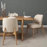 Abbie Curved Back Oatmeal Fabric Dining Side Chair, Set of 2 by Mercana at Eve Furniture