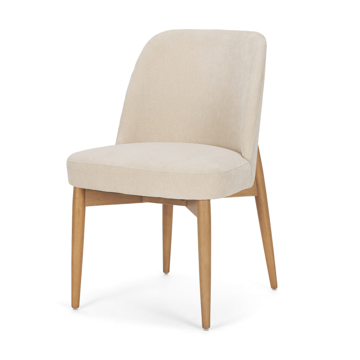 Abbie Curved Back Oatmeal Fabric Dining Side Chair, Set of 2 by Mercana at Eve Furniture