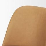Abbie Slope Curved Back Tan Leather Dining Side Chair, Set of 2 by Mercana at Eve Furniture