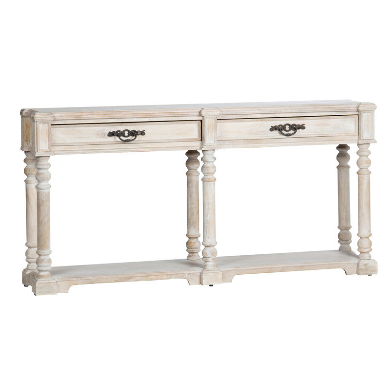 Abbott Cream/White Console Table by Crestview at Eve Furniture