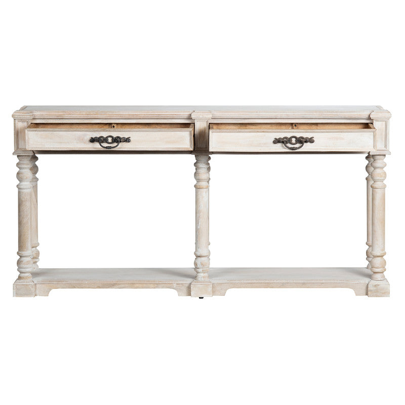 Abbott Cream/White Console Table by Crestview at Eve Furniture