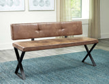 Abbott Antique Brown/Matte Black Upholstered Dining Bench