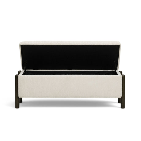 Abby 52" Nubby Fabric Storage Bench by TOV Furniture at Eve Furniture