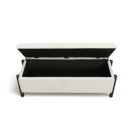 Abby 52" Nubby Fabric Storage Bench by TOV Furniture at Eve Furniture