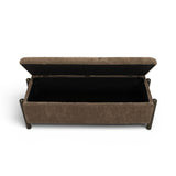Abby 52" Nubby Fabric Storage Bench by TOV Furniture at Eve Furniture