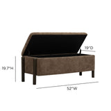 Abby 52" Nubby Fabric Storage Bench by TOV Furniture at Eve Furniture