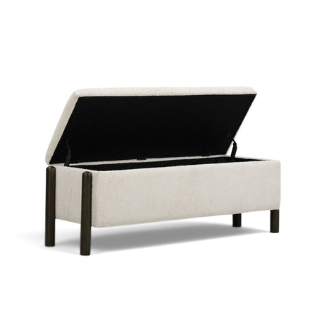 Abby 52" Nubby Fabric Storage Bench by TOV Furniture at Eve Furniture