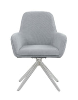 Abby Light Gray/Chrome Flare Arm Side Chair