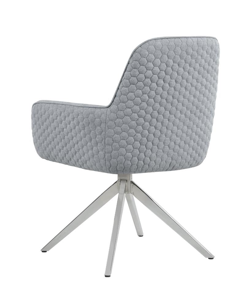 Abby Light Gray/Chrome Flare Arm Side Chair