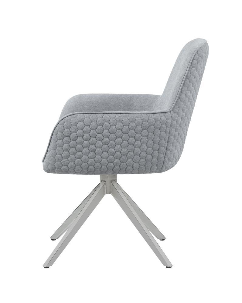 Abby Light Gray/Chrome Flare Arm Side Chair by Coaster at Eve Furniture