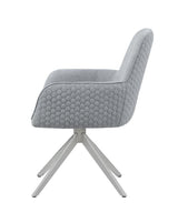 Abby Light Gray/Chrome Flare Arm Side Chair by Coaster at Eve Furniture