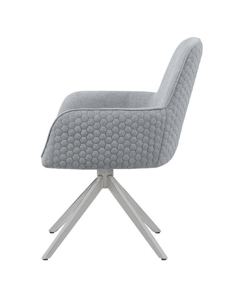 Abby Light Gray/Chrome Flare Arm Side Chair by Coaster at Eve Furniture