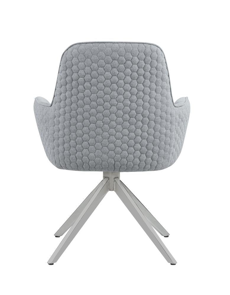 Abby Light Gray/Chrome Flare Arm Side Chair by Coaster at Eve Furniture