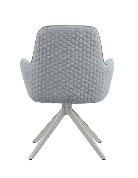 Abby Light Gray/Chrome Flare Arm Side Chair by Coaster at Eve Furniture