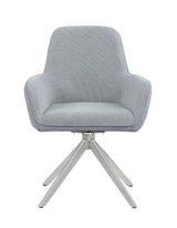 Abby Light Gray/Chrome Flare Arm Side Chair by Coaster at Eve Furniture