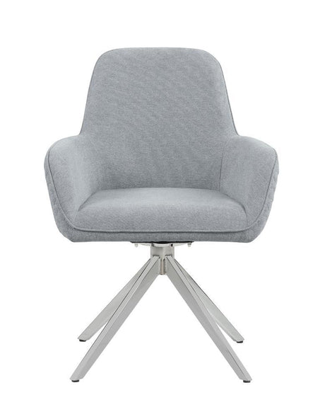 Abby Light Gray/Chrome Flare Arm Side Chair by Coaster at Eve Furniture